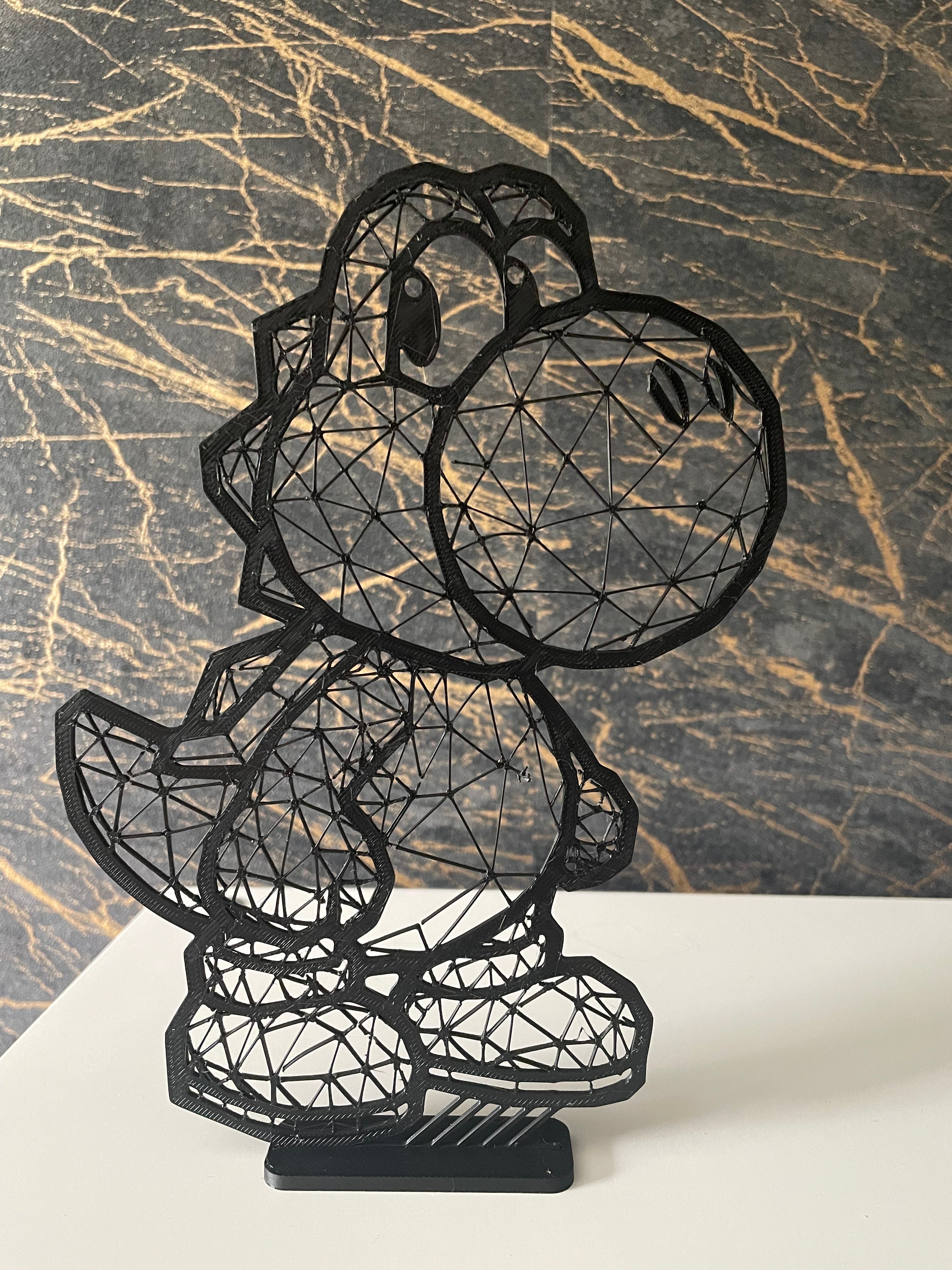 🟢 Yoshi Line Art – Stylische Dekofigur für echte Nintendo-Fans!