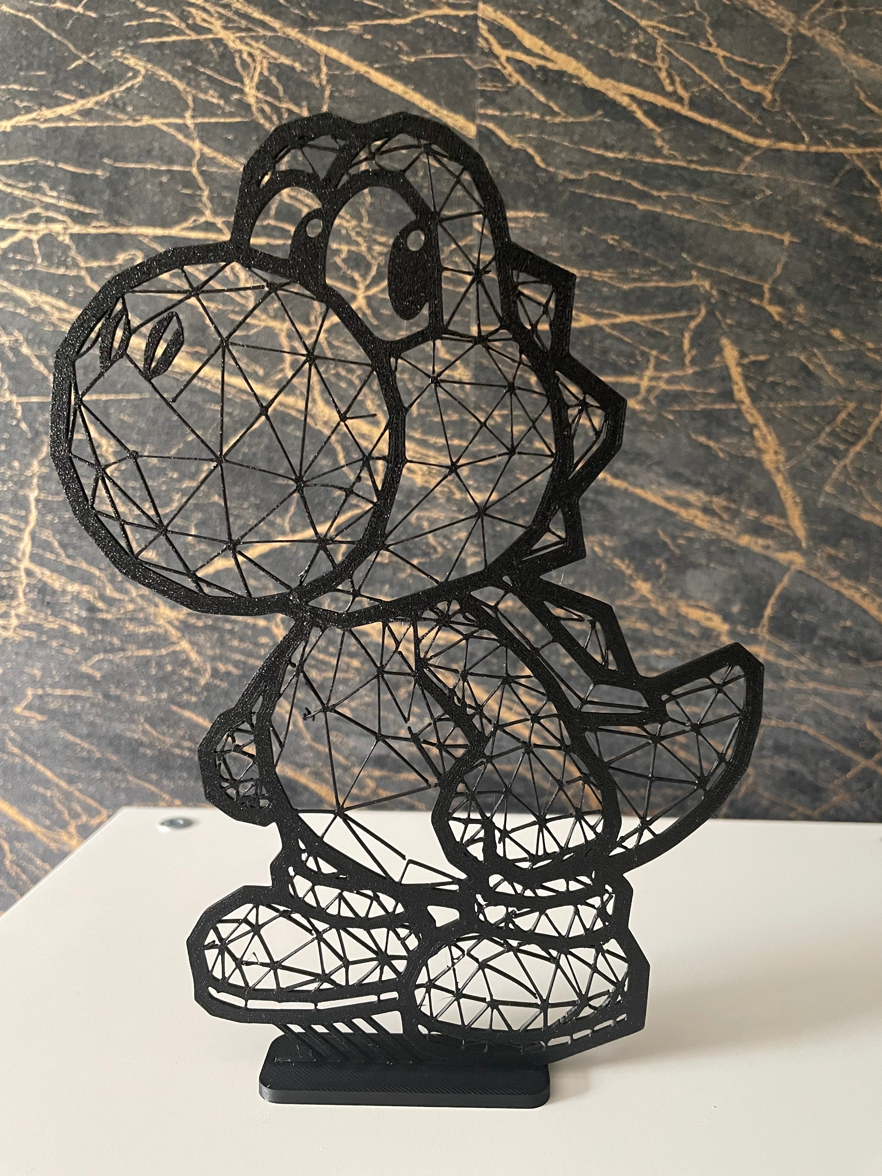 🟢 Yoshi Line Art – Stylische Dekofigur für echte Nintendo-Fans!